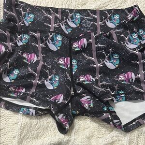 Black Patterned Women's Shorts
